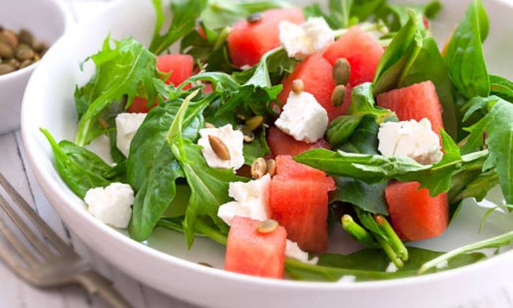 Watermelon and Spinach Salad