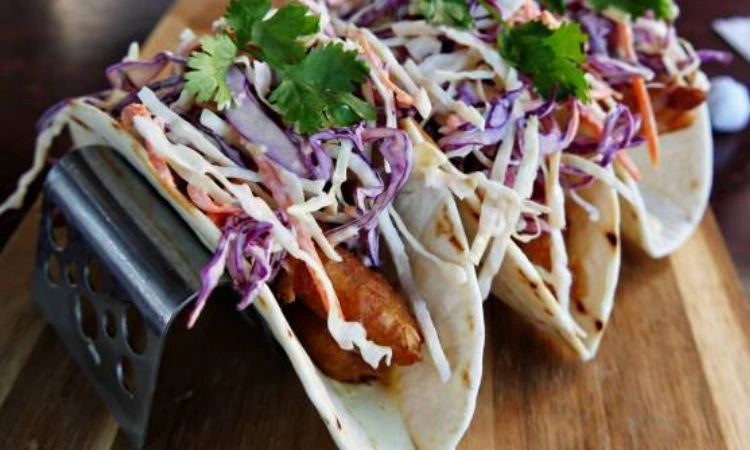 Grilled Fish Tacos with Cabbage Slaw and Avocado