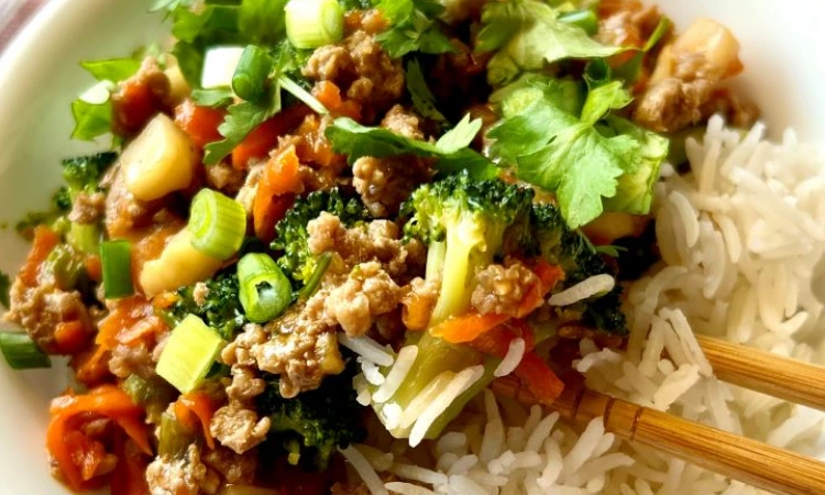 Teriyaki Ground Turkey and Vegetable Bowls