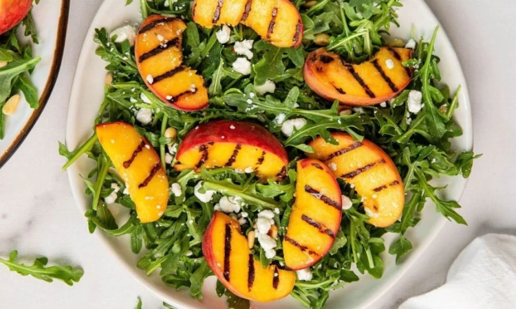 Grilled Peach and Arugula Salad