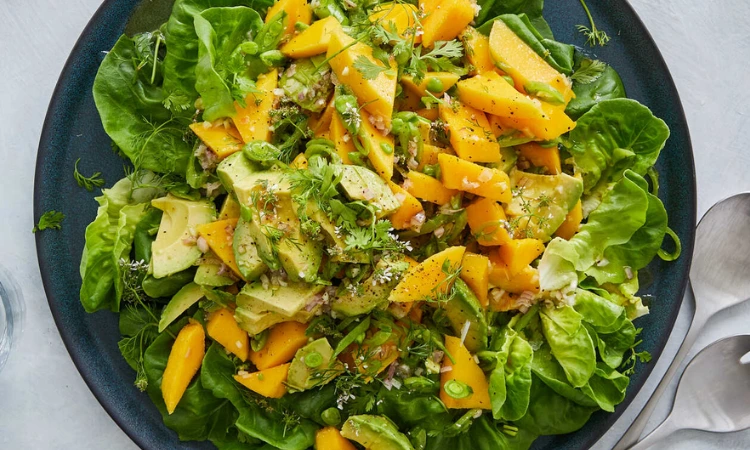 Mango and Avocado Salad with Honey Ginger Dressing