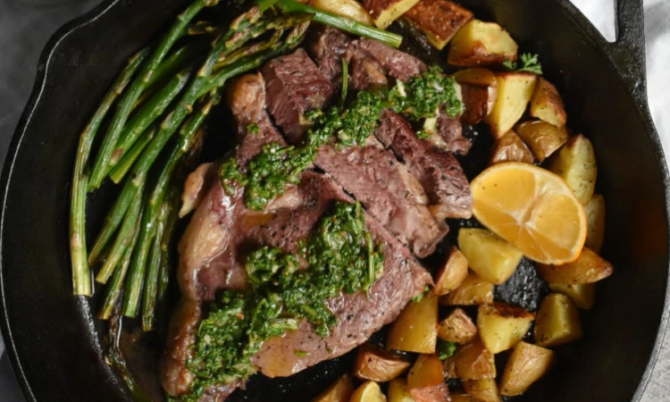 Steak and Potatoes with Asparagus