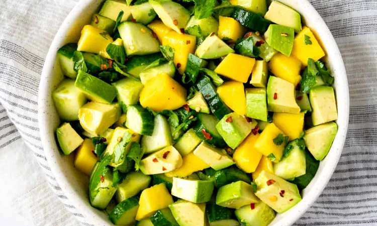Mango and Cucumber Salad with Sweet Chili Lime Dressing
