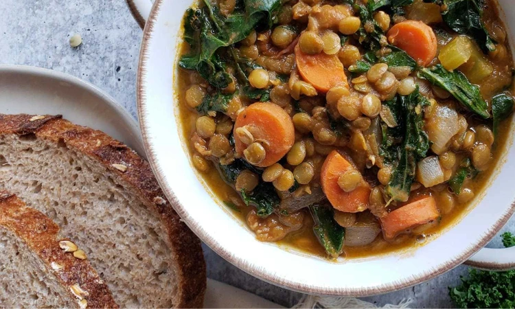 Lentil Soup with Whole Wheat Bread