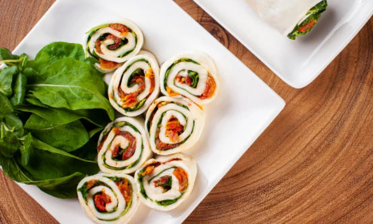 Spinach and cheese roll-ups