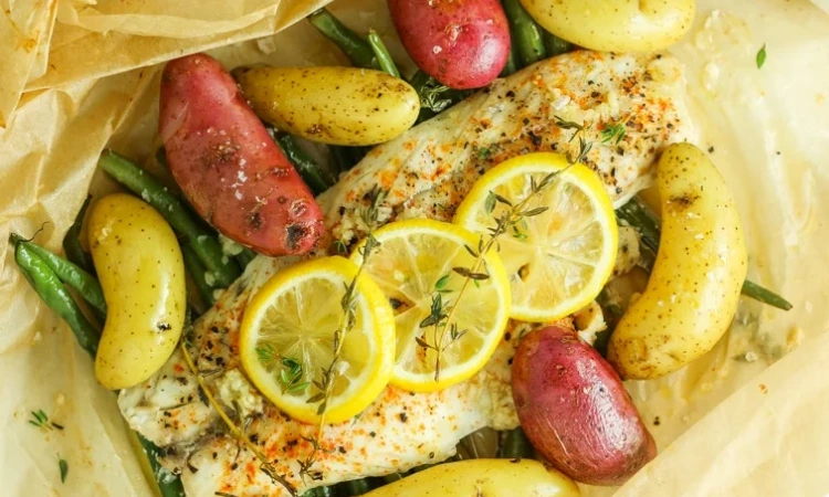 Fish Baking in Parchment Paper (En Papillote)