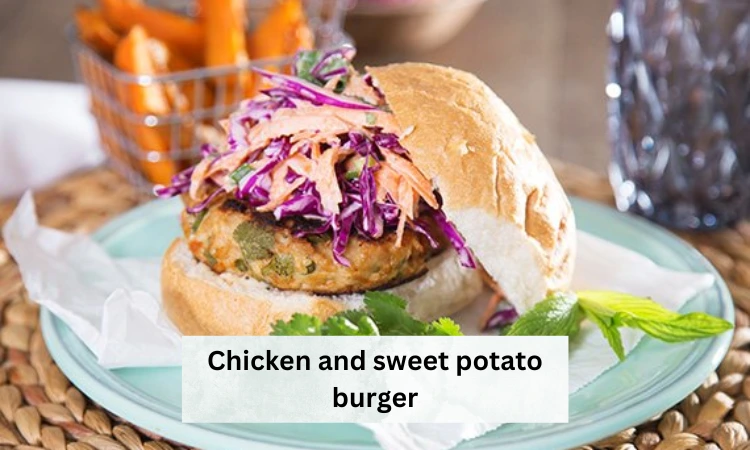 Chicken and sweet potato burger