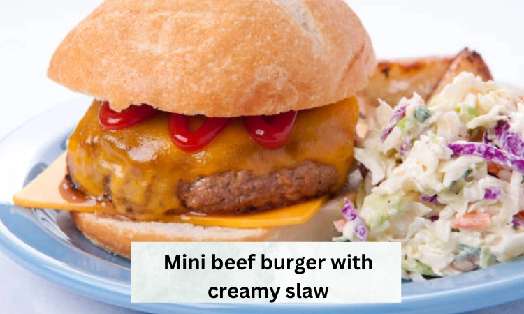 Mini beef burger with creamy slaw