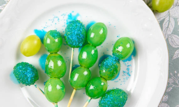 Fruit Kabobs Shaped Like Easter Eggs