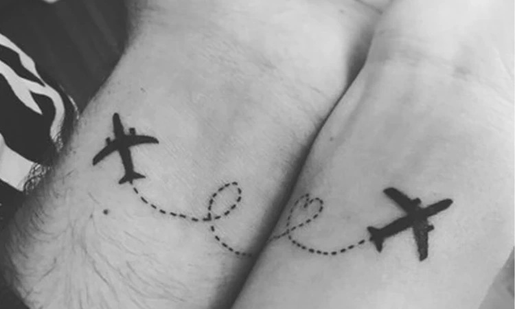 Airplane tattoo for couples