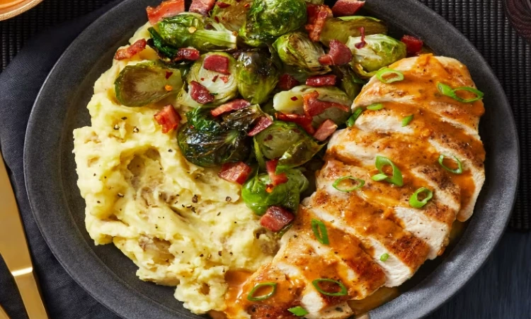 Chicken Cutlets with Brussels Sprouts & Sweet Potatoes