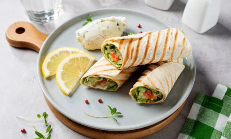 Cream cheese and veggie wrap